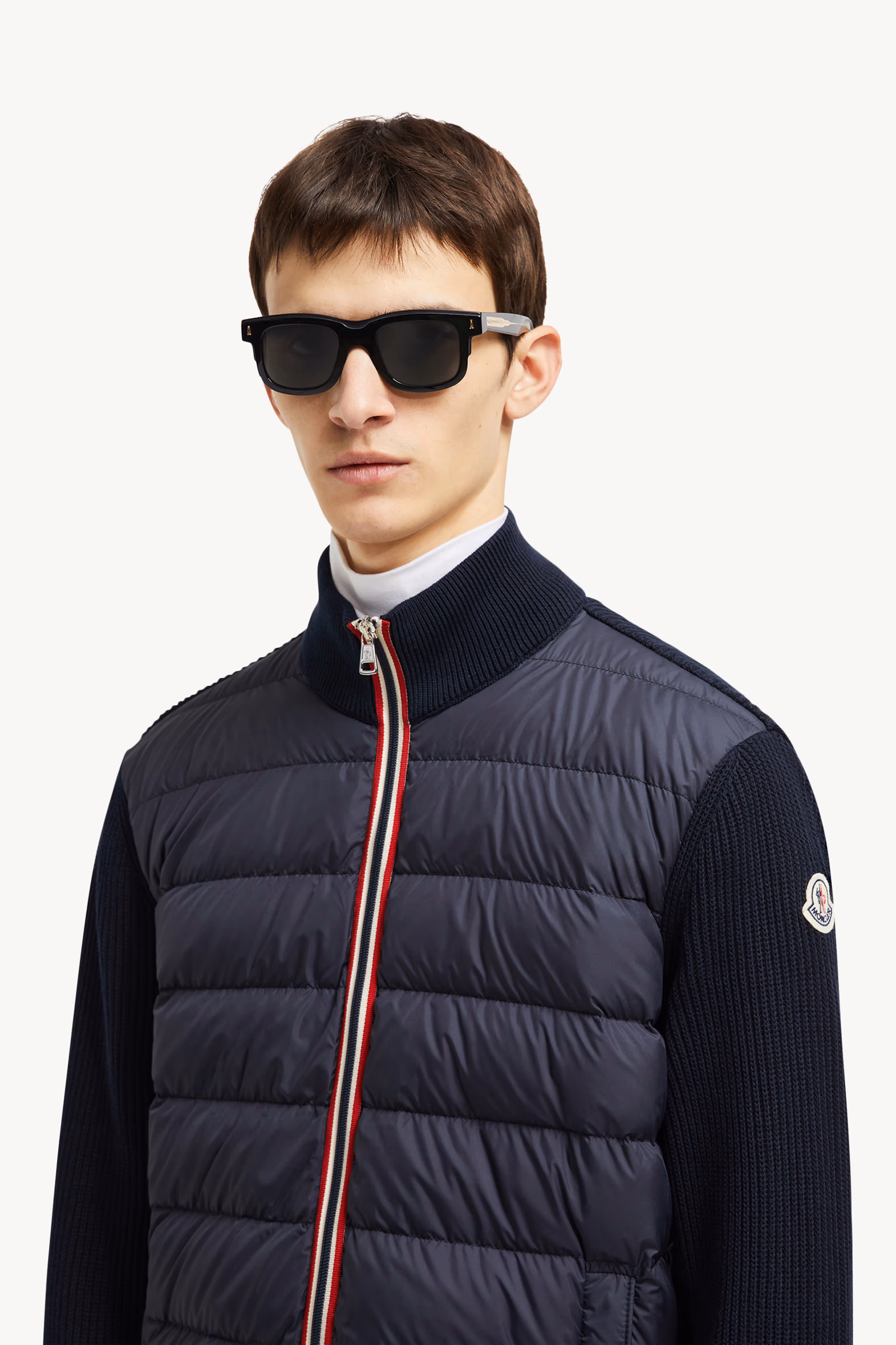 Cárdigan acolchado de algodón con cremallera Hombre Azul marino Moncler 4